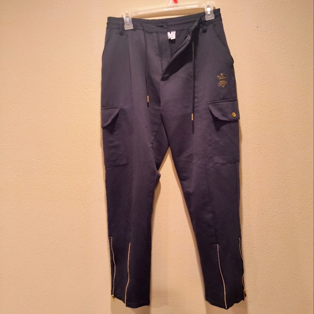 adidas Originals Black and Gold Track Pants Cargo Style